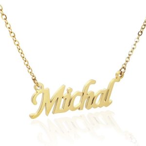 שרשרת שם ציפוי זהב 18k- Michal